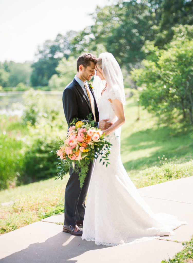 Bride and groom portrait; St. Louis fine art film wedding photographer
