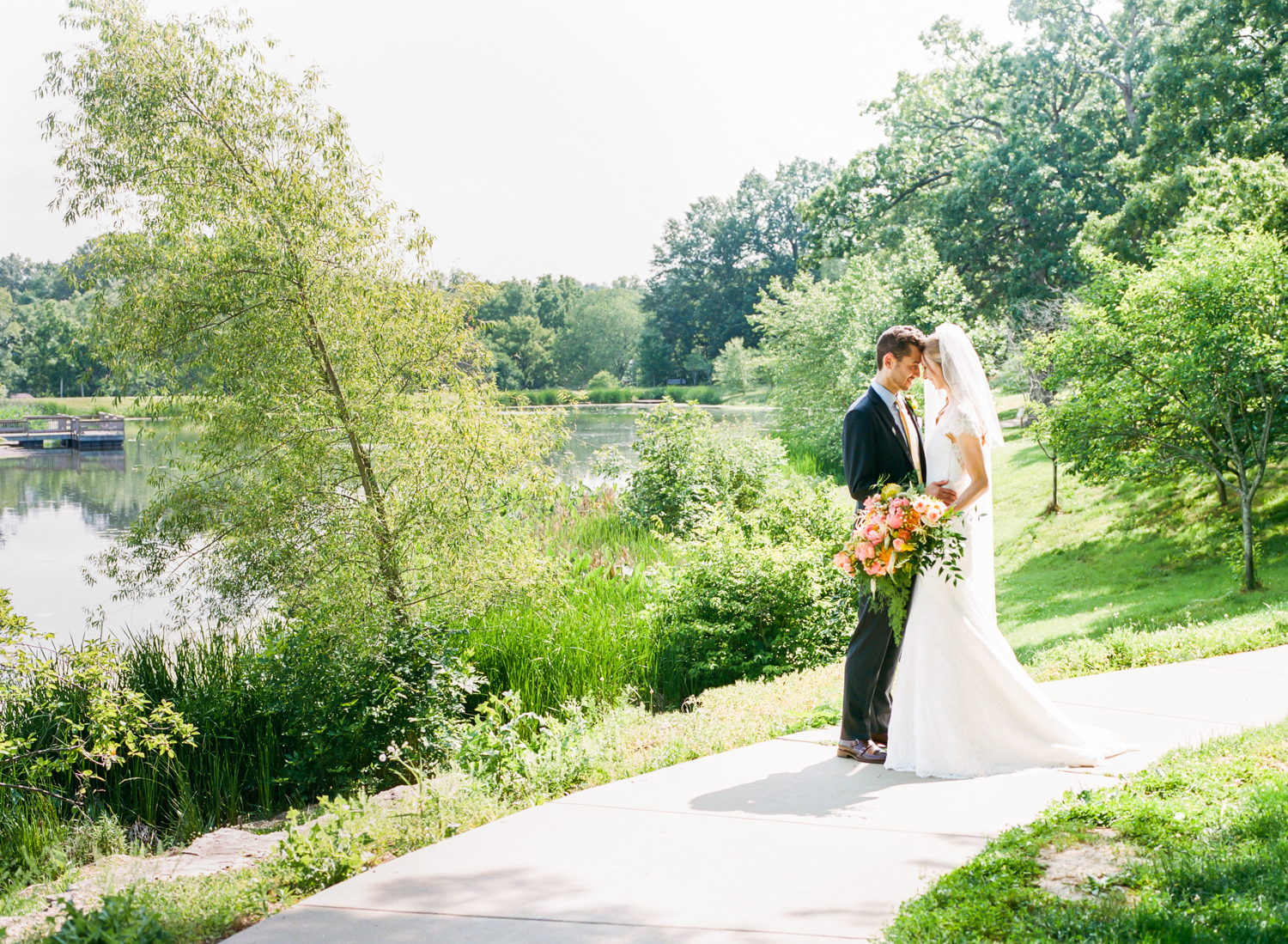 Bride and groom portrait; St. Louis fine art film wedding photographer