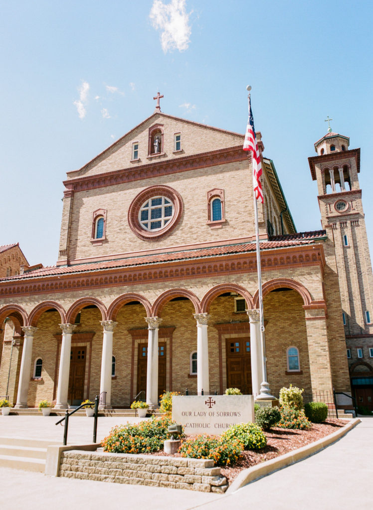 St. Louis wedding venue Our Lady of Sorrows; St. Louis fine art film wedding photographer