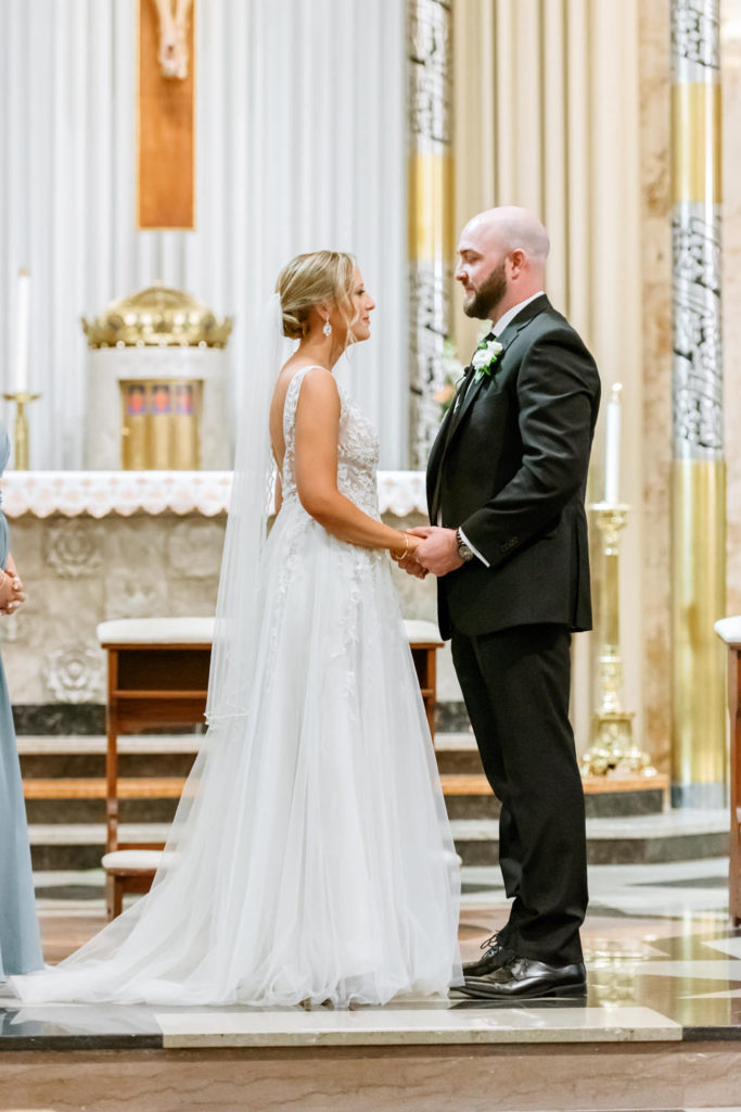 Wedding ceremony at Our Lady of Sorrows; St. Louis fine art film wedding photographer