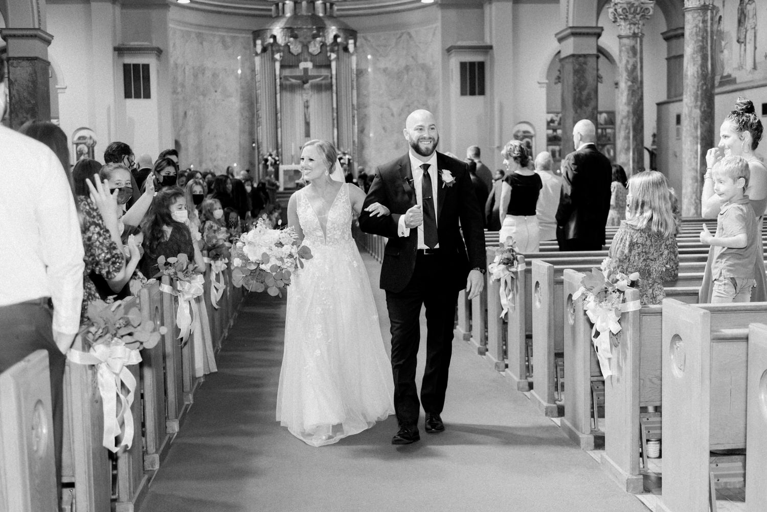 Wedding ceremony at Our Lady of Sorrows; St. Louis fine art film wedding photographer