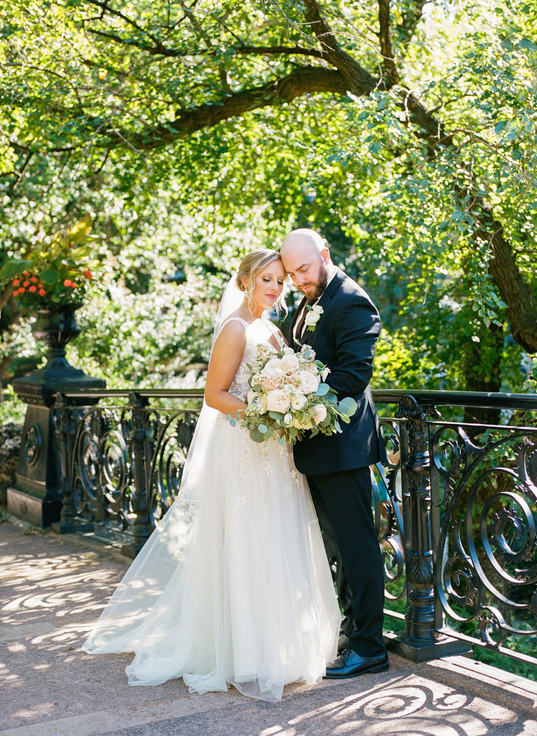 Bride and groom portrait at Lafayette Park; St. Louis fine art film wedding photographer Erica Robnett Photography