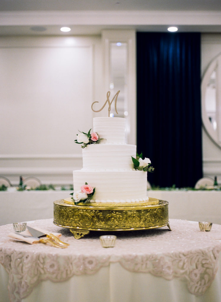 Wedding cake at St. Louis wedding reception venue Hotel St. Louis; St. Louis fine art film wedding photographer